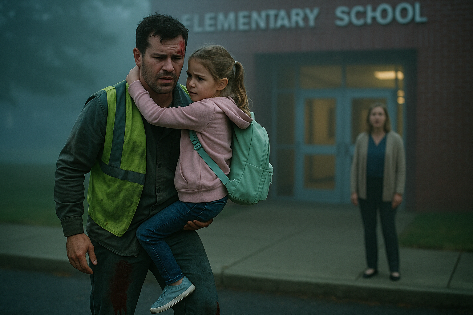 Dad Rushes to Pick Up 6-Year-Old Daughter —Teacher Freezes When She Sees What’s On His Pants