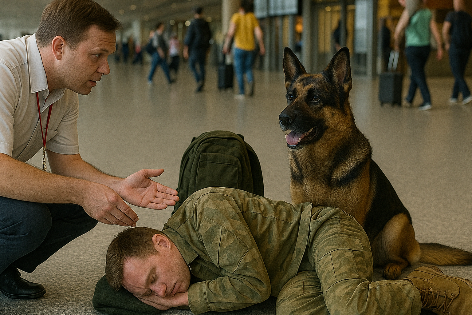 This Soldier Collapsed at the Airport — What His Dog Did Next Stunned Everyone