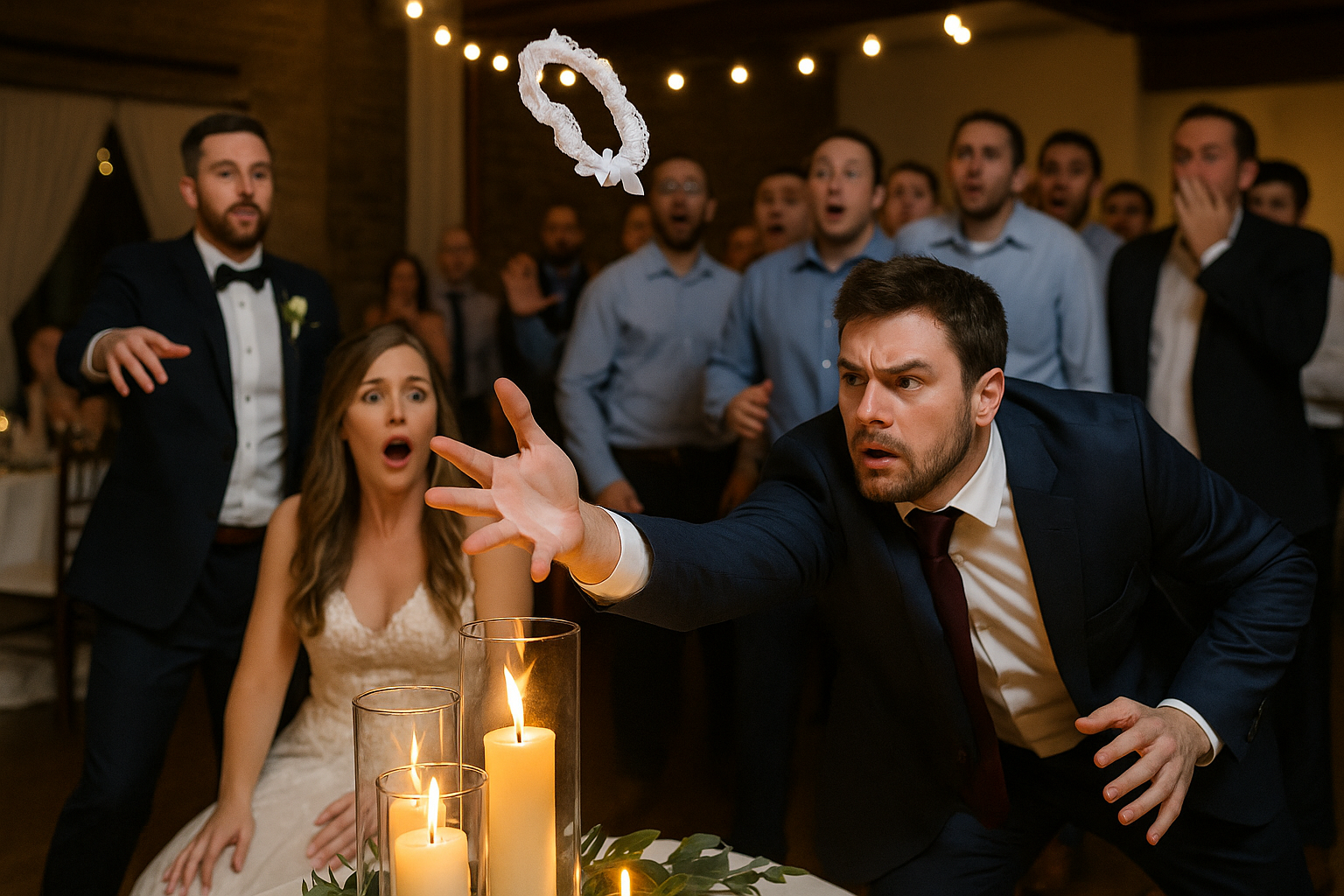 He Tossed the Garter… and Nearly Set the Reception on Fire!