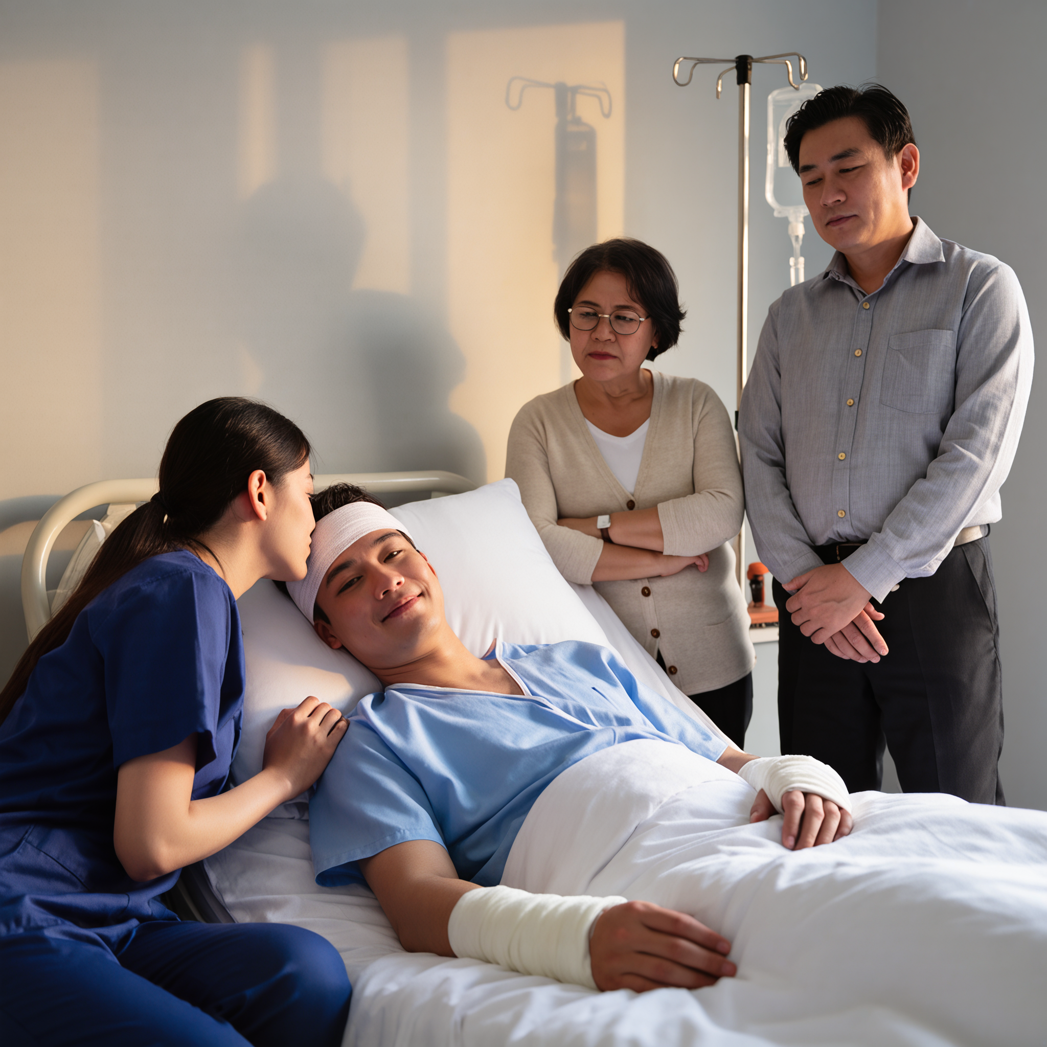 My wife called it ‘gross’ when our son’s girlfriend kissed him in the hospital — I refused to stop her.